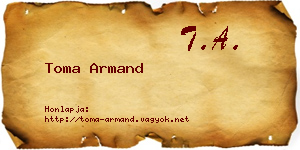 Toma Armand névjegykártya